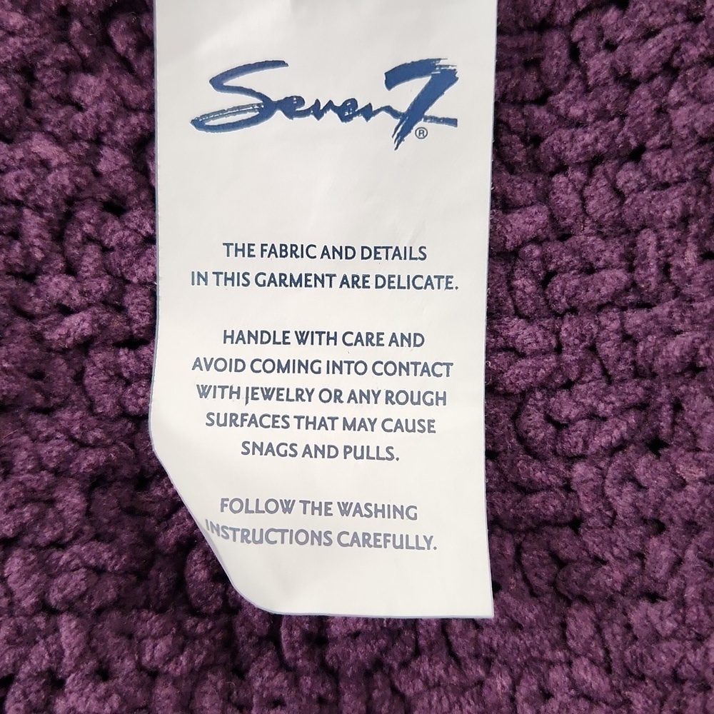 Seven7 Chunky Knit Sweater Women’s Small Purple Turtleneck Cable Knit Cozy - Picture 10 of 12
